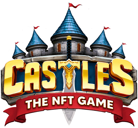 Sword Logo of Castles The NFT Game, have a background Castle with a sword